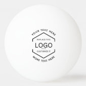 Logo Text Witte Achtergrond Zakelijk Promotioneel Pingpongbal (Achterkant)
