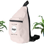 Logo Text Zakelijk Promotie Branding Blush Roze Sling Bag<br><div class="desc">Voeg uw eigen logo en aangepaste tekst toe aan dit ontwerp. Verwijder de bovenste of onderste tekst als u wilt. Voeg een naam, bedrijfsslogan, telefoonnummer of website adres toe. Minimalistisch en professioneel. Geweldig voor een promotieproduct voor uw medewerkers, medewerkers, klanten en klanten. Ideaal voor shows, reizen, zakelijke of sportevenementen en...</div>