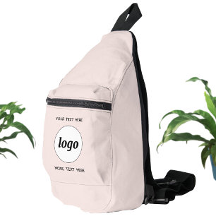 Logo Text Zakelijk Promotie Branding Blush Roze Sling Bag