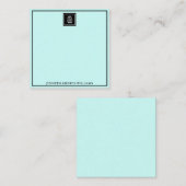 Logo Thin Border Personalized Blush Blue Elegant Notitiekaartje (Voorkant / Achterkant)