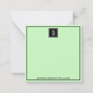 Logo Thin Border Persoonlijk lichtgroen elegant Notitiekaartje