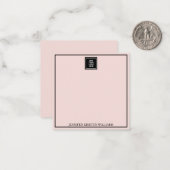 Logo Thin Border Specialized Blush Pink Elegant Notitiekaartje (Voorkant / Achterkant in situ)