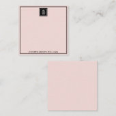 Logo Thin Border Specialized Blush Pink Elegant Notitiekaartje (Voorkant / Achterkant)