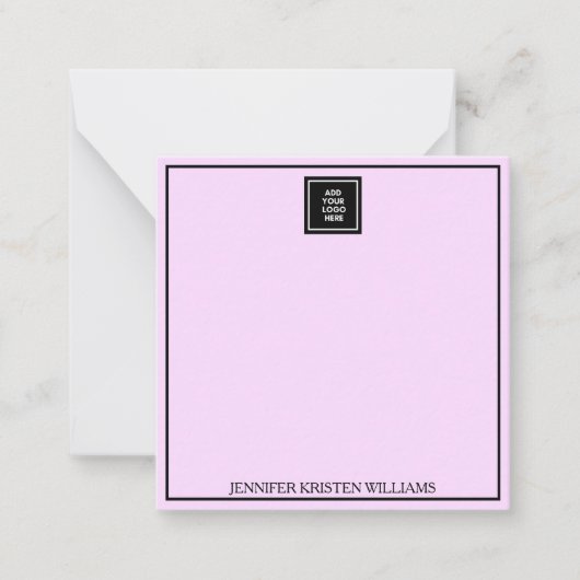 Logo Thin Border Specialized lavender Elegant Notitiekaartje (Voorkant)