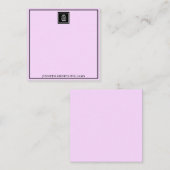 Logo Thin Border Specialized lavender Elegant Notitiekaartje (Voorkant / Achterkant)