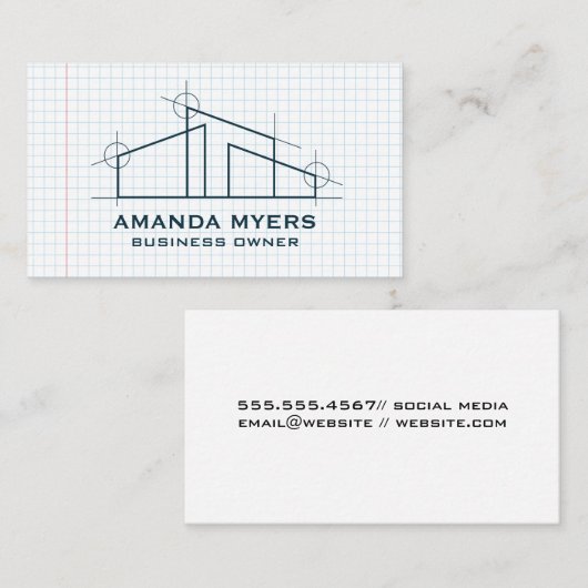 Logo thuisarchitect | Achtergrond voor rasterpapie Visitekaartje (Voorkant / Achterkant)