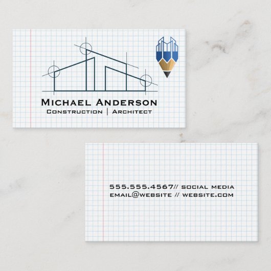 Logo thuisarchitect | Raster papier | Bouw Visitekaartje (Voorkant / Achterkant)