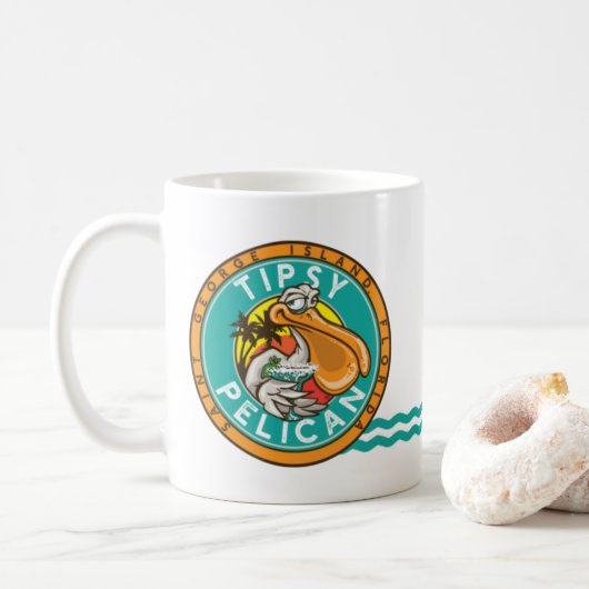 Logo Tipsy Pelican Coffee Mok (Met donut)