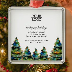Logo Toevoegen Aangepaste Tekst Kerst Pijnboom Pro Metalen Ornament