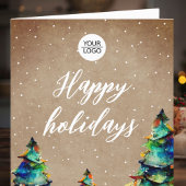 Logo Toevoegen Aangepaste Tekst Kerstboom Klant Feestdagen Kaart