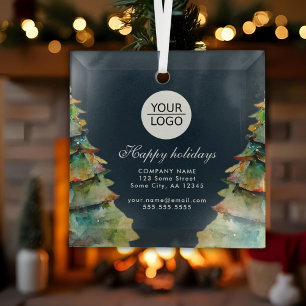 Logo Toevoegen Aangepaste Tekst Kerstboom Promotie Glas Ornament