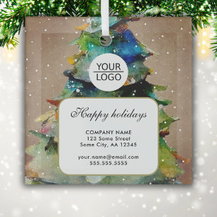 Logo Toevoegen Aangepaste Tekst Kerstboom Promotie Glas Ornament