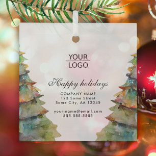 Logo Toevoegen Aangepaste Tekst Kerstboom Promotie Glas Ornament