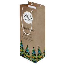 Logo Toevoegen Aangepaste Tekst Kerstboom Promotie Wijn Cadeautas