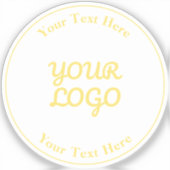 Logo toevoegen Bewerkbare Gouden Tekst Waterdicht Sticker (Voorkant)