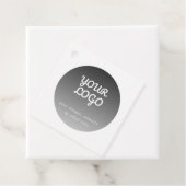 Logo toevoegen | Donkergrijze gradiënt witte rand Bedankjes Labels (In situ)