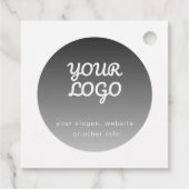 Logo toevoegen | Donkergrijze gradiënt witte rand Bedankjes Labels (Achterkant)