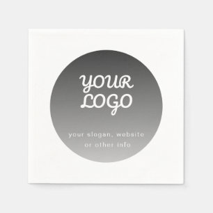 Logo Toevoegen Donkergrijze Gradiënt Witte Rand Servet