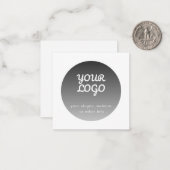 Logo toevoegen | Donkergrijze verloopwitte rand Notitiekaartje (Voorkant / Achterkant in situ)