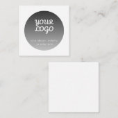 Logo toevoegen | Donkergrijze verloopwitte rand Notitiekaartje (Voorkant / Achterkant)