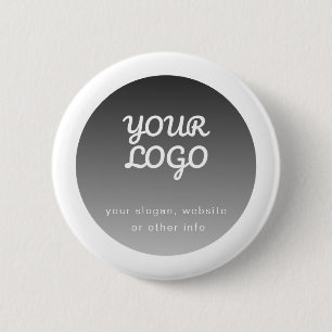 Logo toevoegen   Donkergrijze verloopwitte rand Ronde Button 5,7 Cm