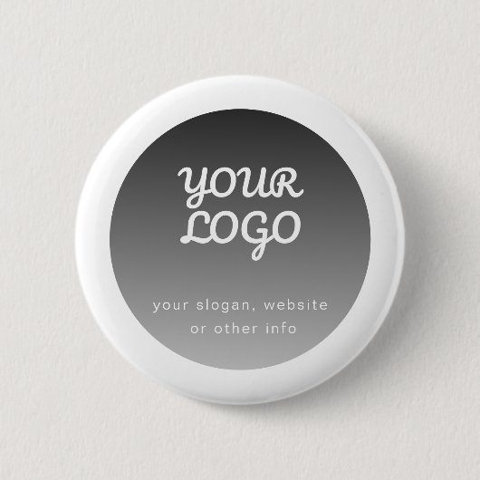 Logo toevoegen | Donkergrijze verloopwitte rand Ronde Button 5,7 Cm (Voorkant)