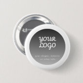 Logo toevoegen | Donkergrijze verloopwitte rand Ronde Button 5,7 Cm (Voorkant /achterkant)