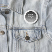 Logo toevoegen | Donkergrijze verloopwitte rand Ronde Button 5,7 Cm (In situ)