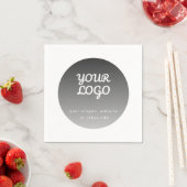 Logo toevoegen | Donkergrijze verloopwitte rand Servet (Insitu)