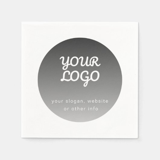 Logo toevoegen | Donkergrijze verloopwitte rand Servet (Voorkant)
