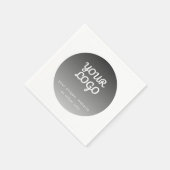 Logo toevoegen | Donkergrijze verloopwitte rand Servet (Hoek)