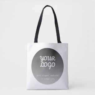 Logo toevoegen Donkergrijze verloopwitte rand Tote Bag