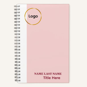 Logo Toevoegen Eenvoudig Blush Roze Naam Titel Notitieboek