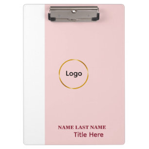 Logo Toevoegen Eenvoudige Blush Roze Naam Titel Klembord