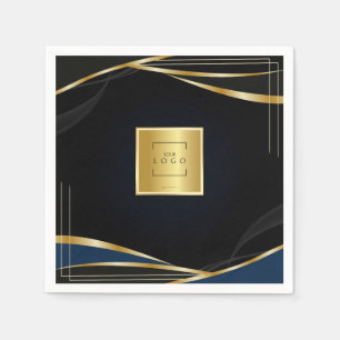 Logo toevoegen  Goud en Zwart zakelijk evenement  Servet