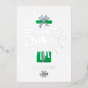Logo Toevoegen Groen Cadeau Vuurwerk Zakelijk Verj Folie Uitnodiging