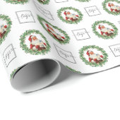 Logo Toevoegen Kerstman Kerstcadeaus Patroon Bedri Cadeaupapier (Rol Hoek)