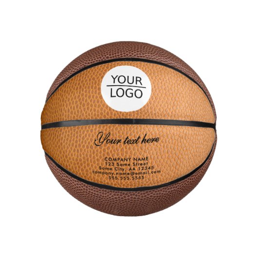 Logo toevoegen met aangepaste tekst Leather Compan Basketbal (Voorkant)
