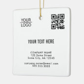 Logo toevoegen QR-code Aangepaste tekst Promotie W Keramisch Ornament (Links)