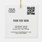 Logo toevoegen QR-code Aangepaste tekst Promotie W Keramisch Ornament (Achterkant)