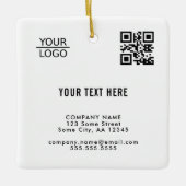 Logo toevoegen QR-code Aangepaste tekst Promotie W Keramisch Ornament (Voorkant)