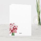 Logo Toevoegen Rood Witte Bloemen Zakelijke Verjaa Kaart (Achterkant)