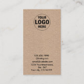 Logo toevoegen | Rustic Kraft Earring Display Kaar Visitekaartje (Achterkant)