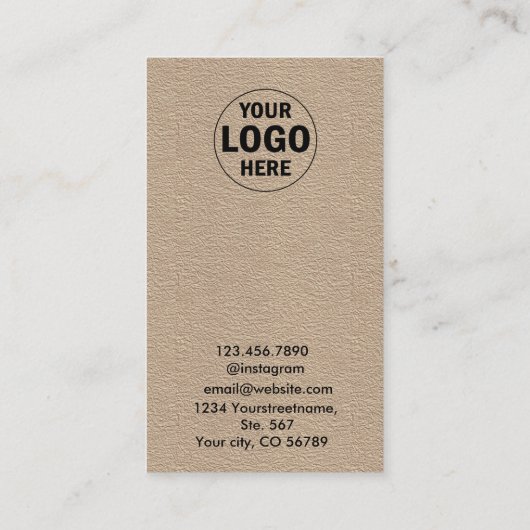 Logo toevoegen | Rustic Kraft Earring Display Kaar Visitekaartje (Achterkant)
