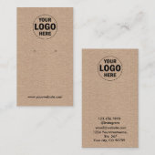 Logo toevoegen | Rustic Kraft Earring Display Kaar Visitekaartje (Voorkant / Achterkant)