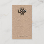 Logo toevoegen | Rustic Kraft Earring Display Kaar Visitekaartje (Voorkant)
