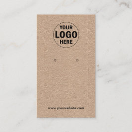 Logo toevoegen | Rustic Kraft Earring Display Kaar Visitekaartje