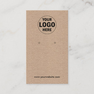 Logo toevoegen Rustic Kraft Earring Display Kaar Visitekaartje