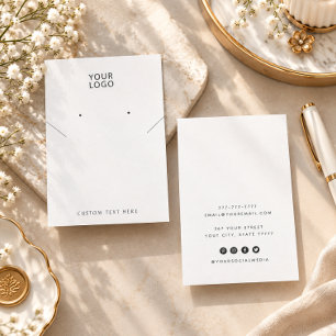 Logo toevoegen Sieraden Witte ketting oorbellen di Visitekaartje