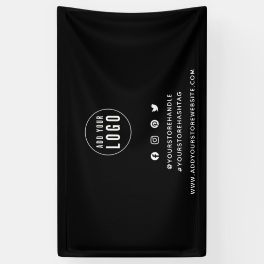 Logo Toevoegen Social Media Marketing Aangepaste K Spandoek (Verticaal)